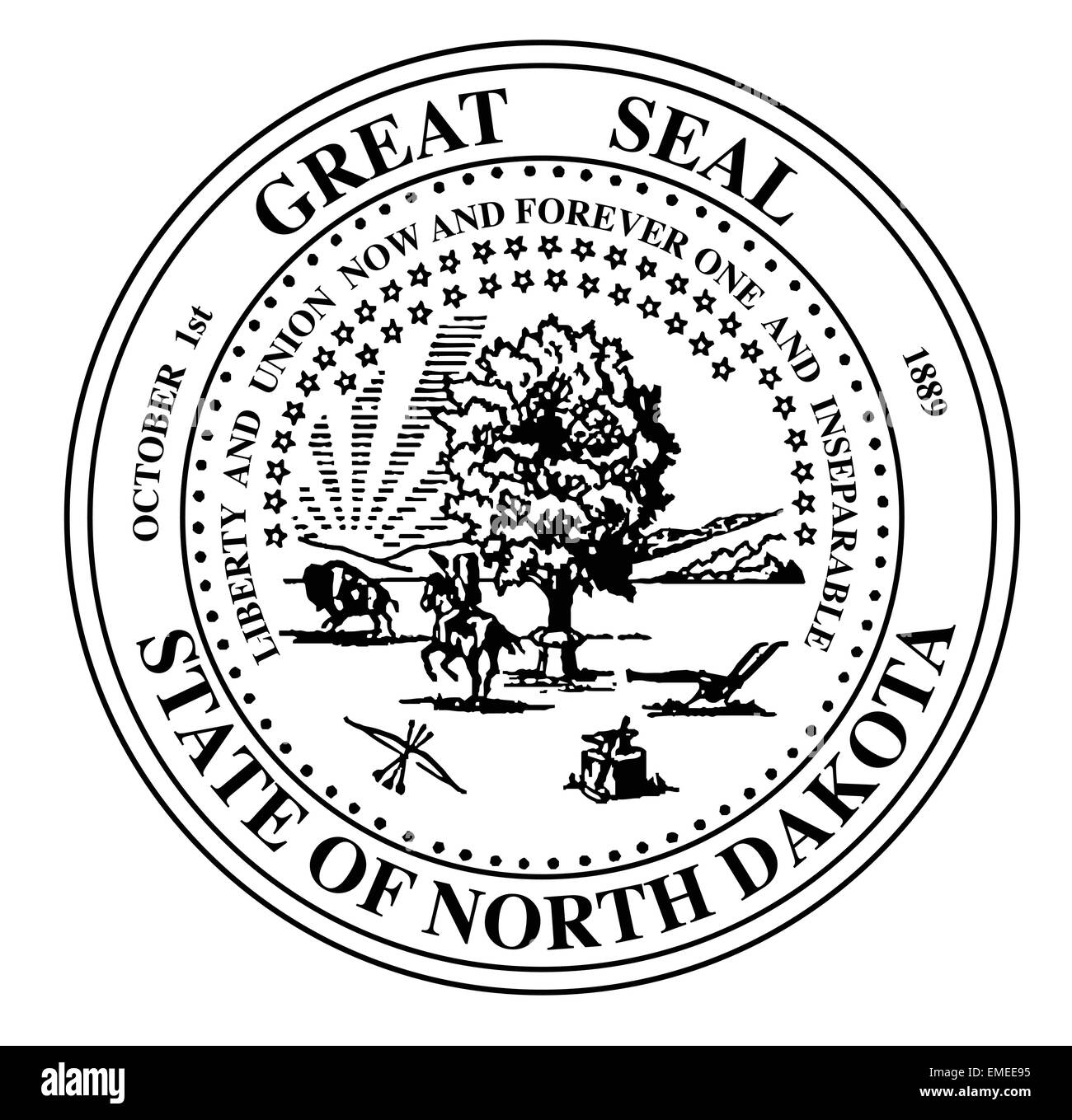 North Dakots Zustand Siegel Stock Vektor