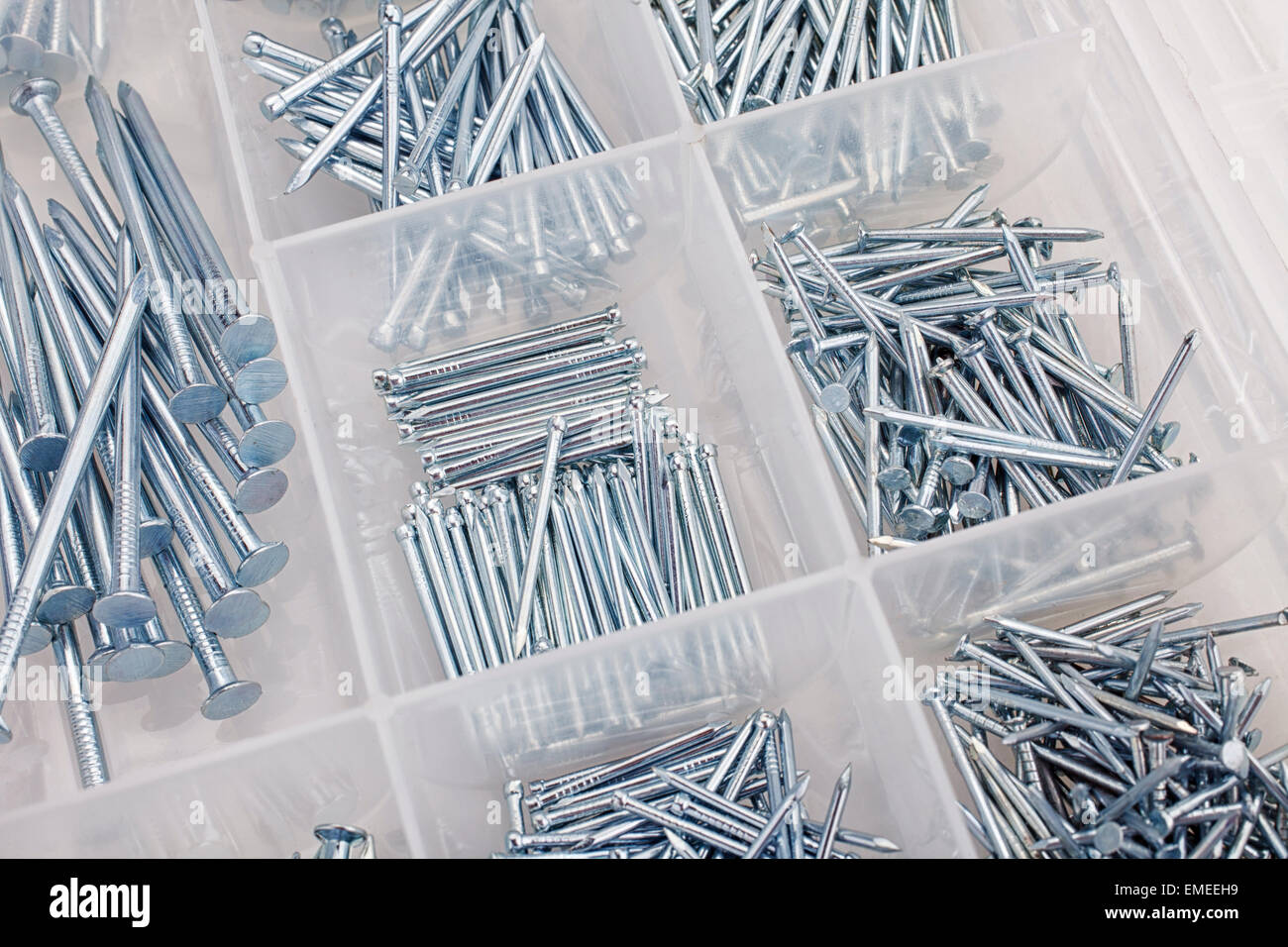 Stahl Nägel Stockfoto