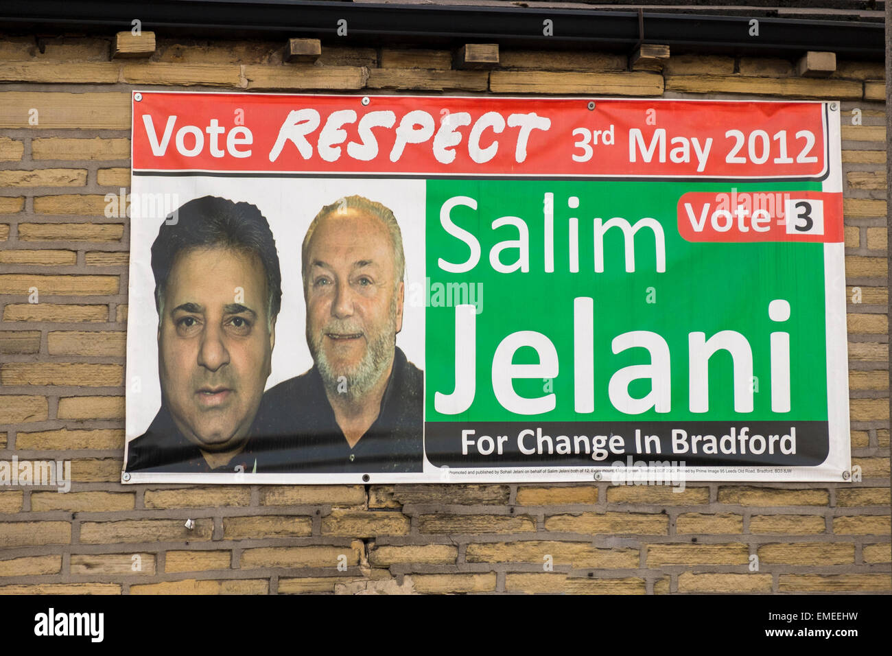 London, UK. 20. April 2015. 20. April 2015 respektieren Partei mit einem Poster ab 2012 Credit: Paul Chambers/Alamy Live News Stockfoto