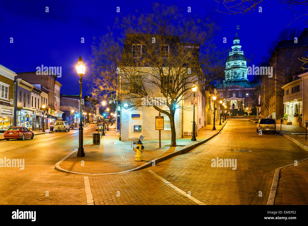 Die Innenstadt von Annapolis Maryland. Stockfoto