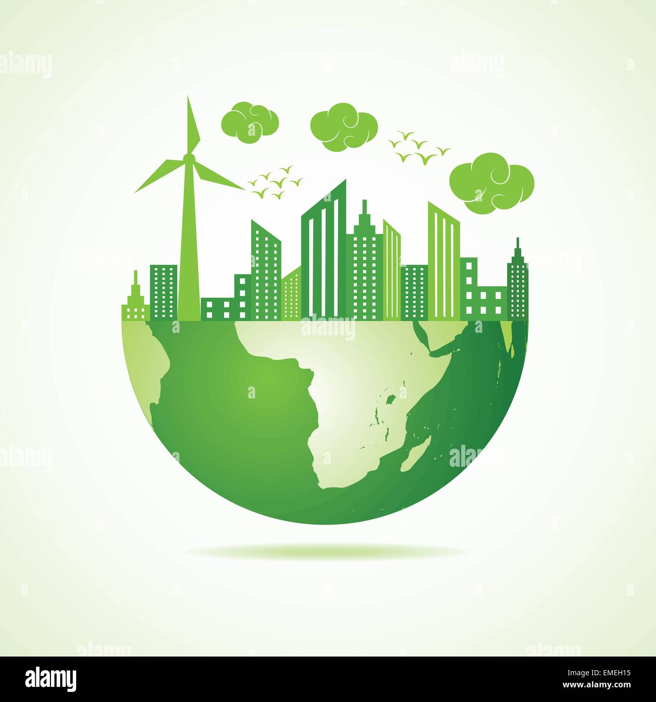 Eco-Erde-Konzept mit grüne Stadtbild Stock Vektor