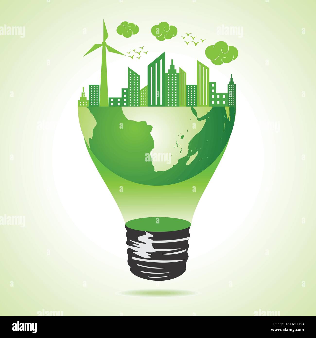Eco-Erde-Konzept mit grüne Stadtbild Stock Vektor