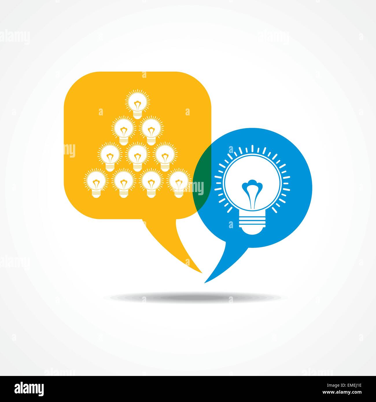 Glühbirnen in Nachricht Blase Lager Vektor Stock Vektor