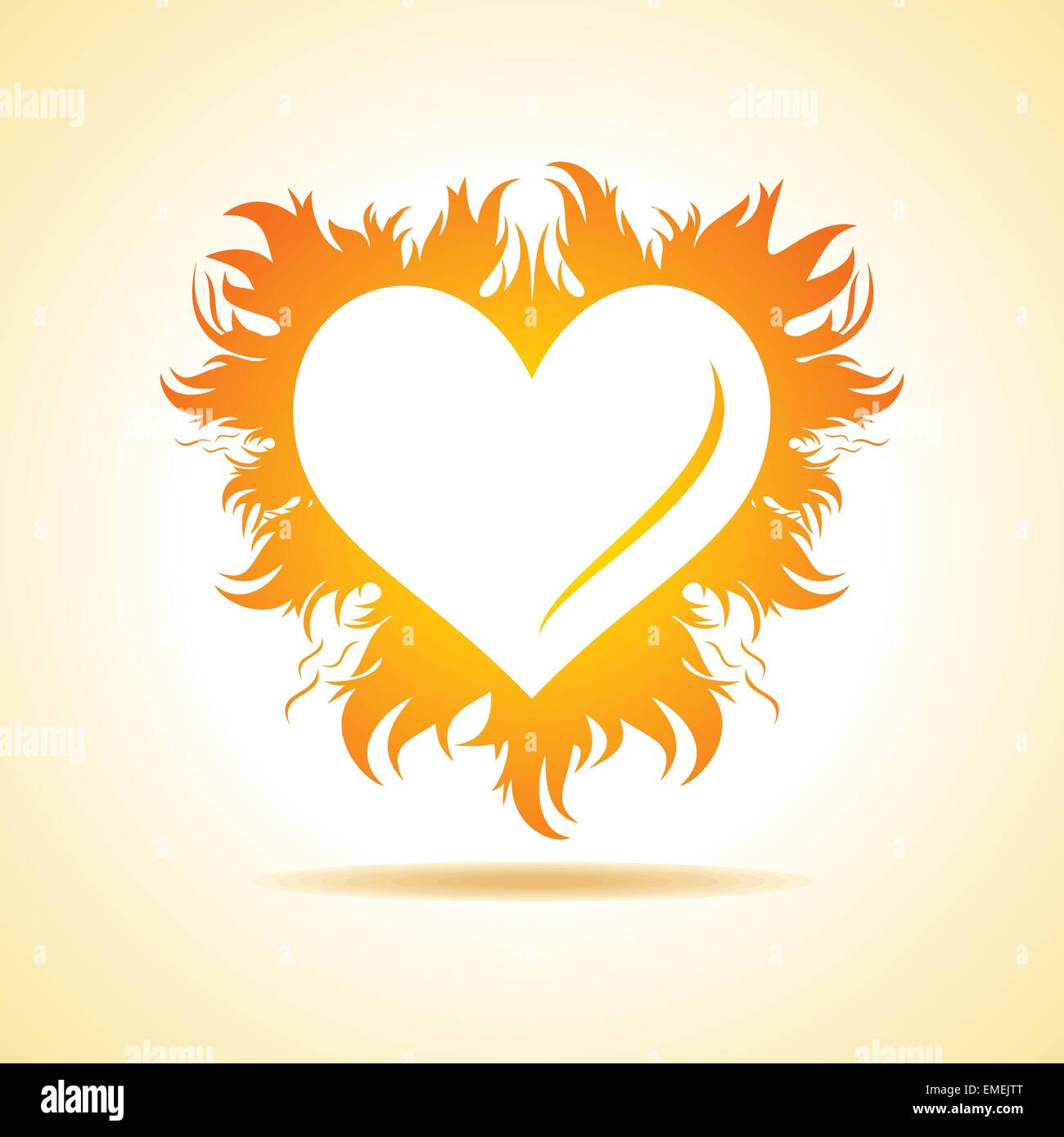Abstrakte Valentine Tageskarte mit Feuer Herz Hintergrund, Vektor