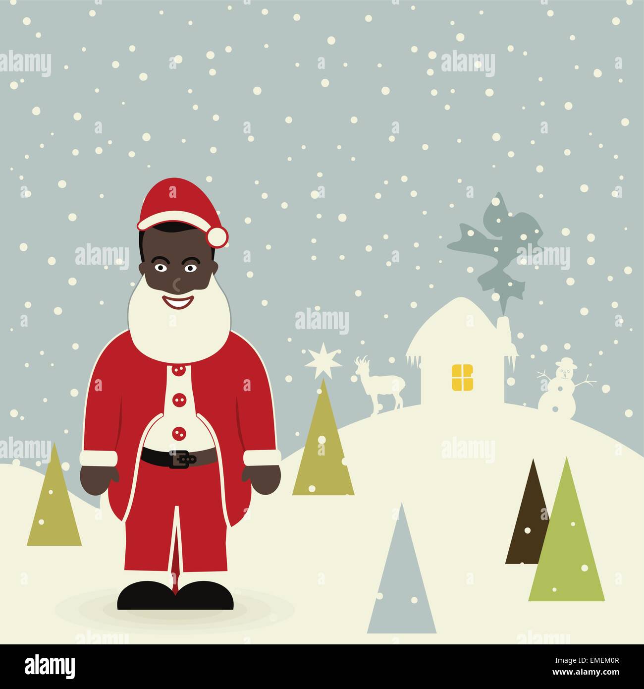 Afrikanische amerikanische Santa Claus Stock Vektor