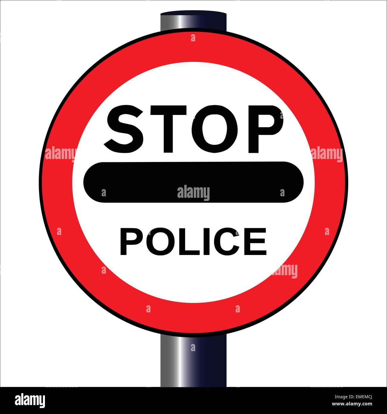 Polizei-birne mit einem stoppschild wandposter • poster Stop