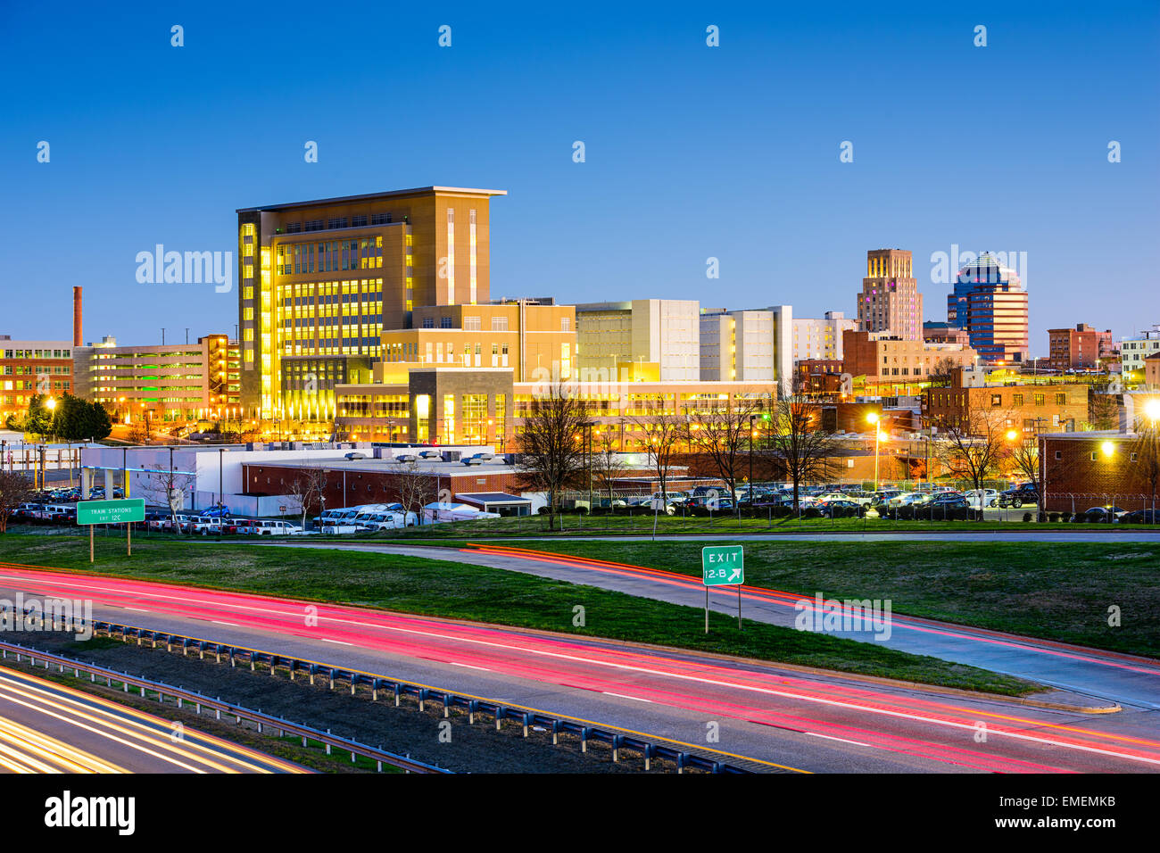 Skyline der Innenstadt Stadt Durham, North Carolina, USA. Stockfoto
