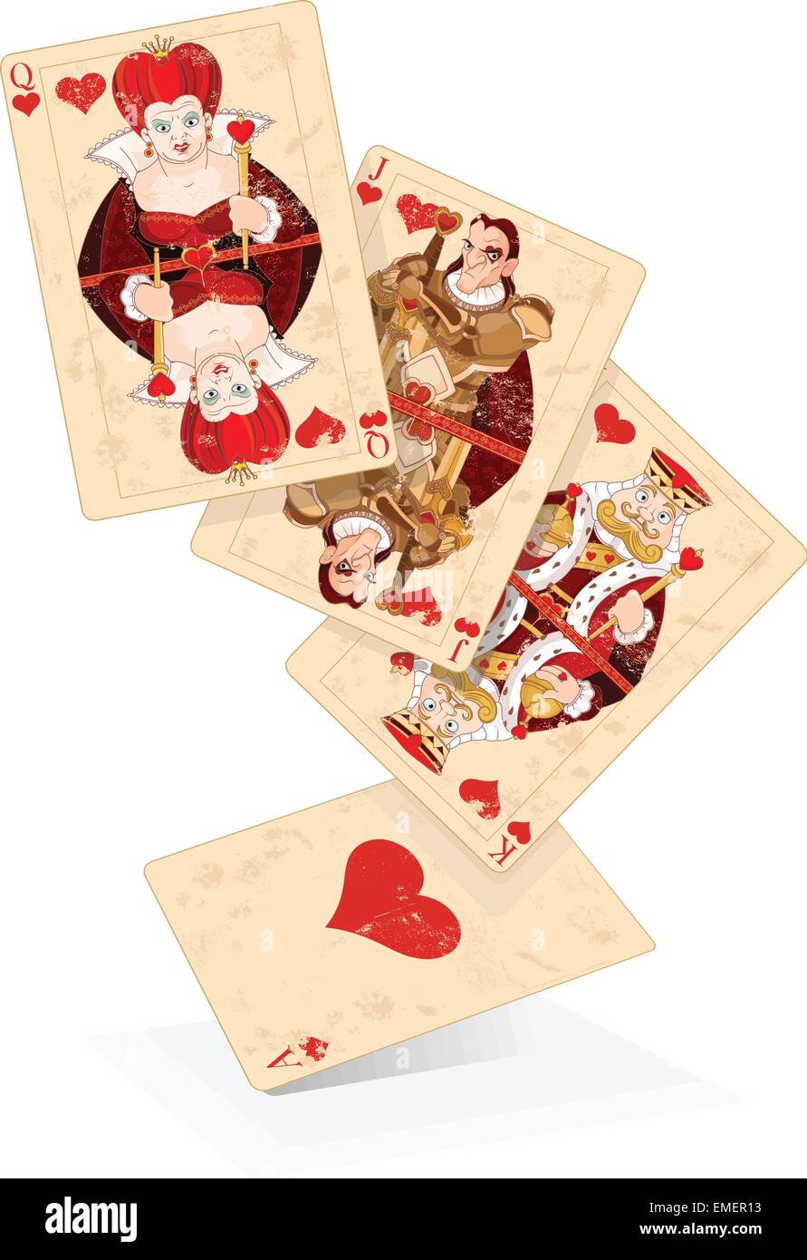 Hearts spielen Karten Stock Vektor