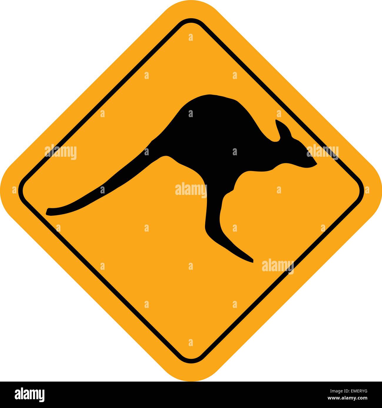 Känguru Schild Stock Vektor