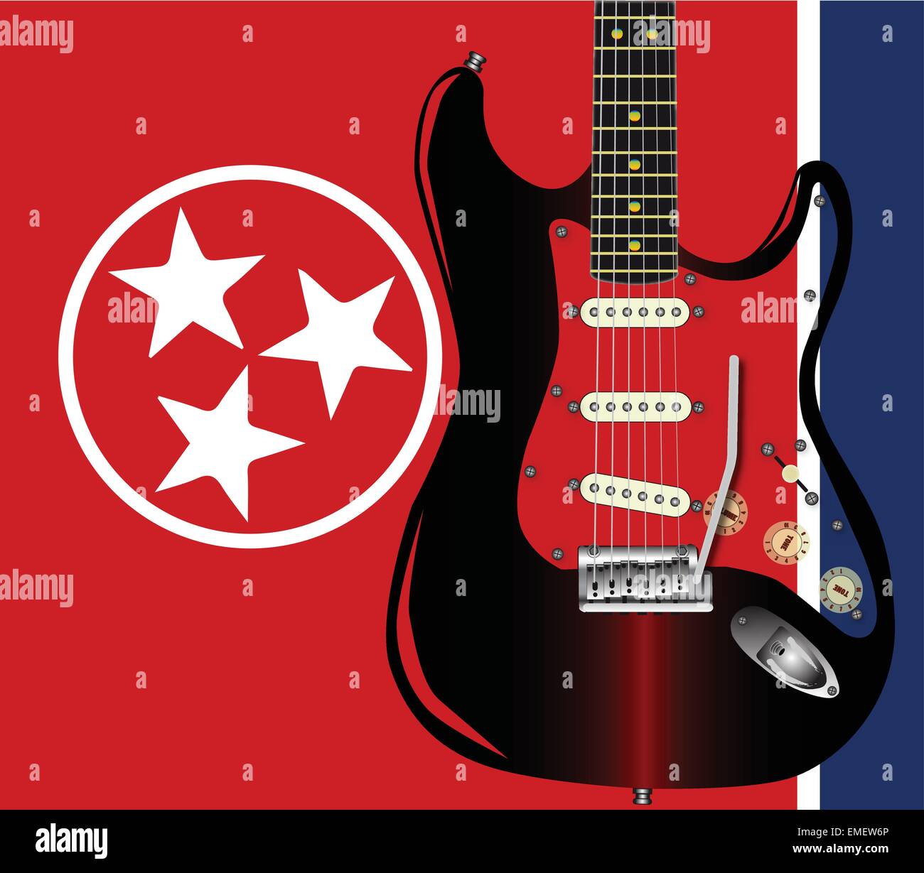Tennessee-Gitarre Stock Vektor