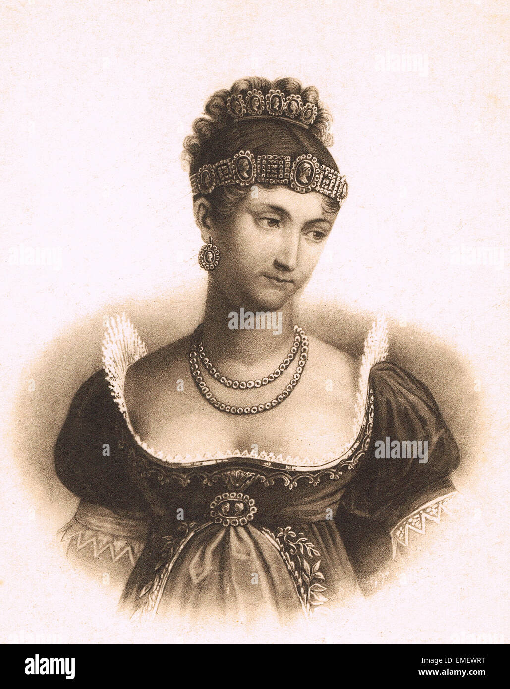 Pauline Bonaparte (1780 – 1825), erste souveräne Herzogin von Guastalla, eine kaiserliche Prinzessin Französisch. Stockfoto