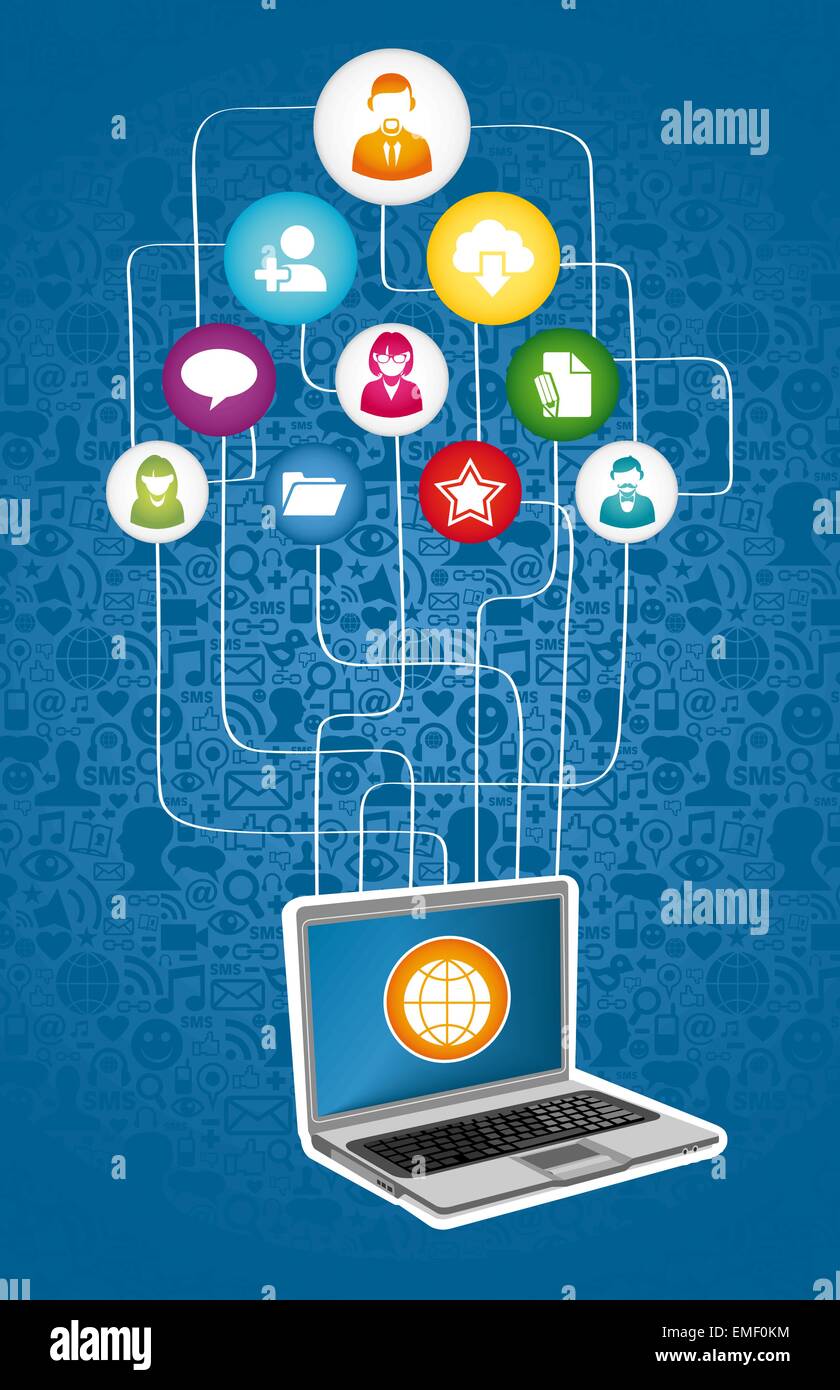 Social-Media-Netzwerk-Diagramm Stock Vektor