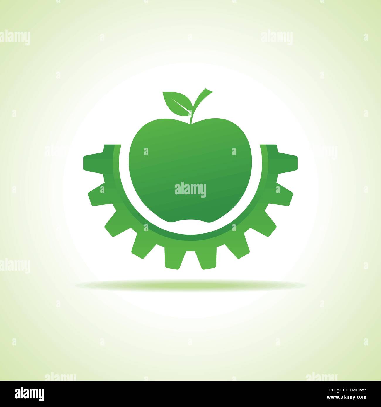 Grüner Apfel machen Form, Business Technologie Symbol Lager Vektor Getriebe Stock Vektor