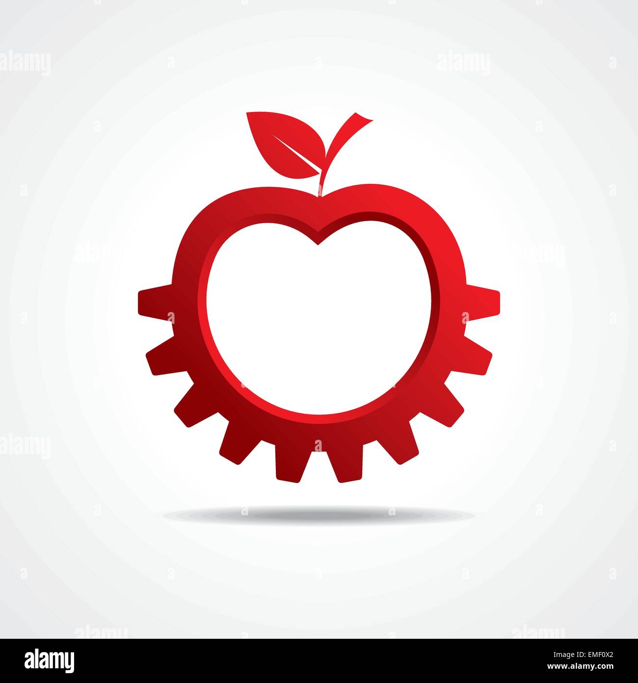 Roter Apfel machen Form, Business Technologie Symbol Lager Vektor Getriebe Stock Vektor