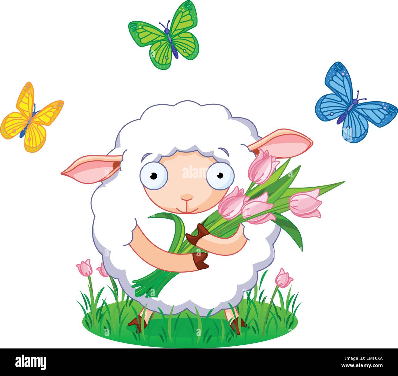 Frühling-Schafe Stock Vektor