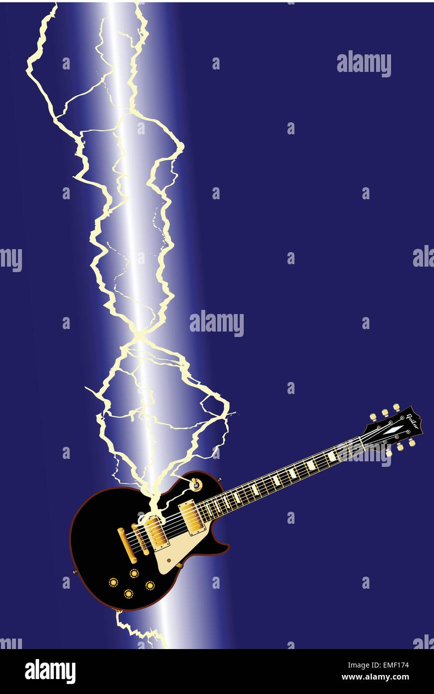 Blitz-Gitarre Stock Vektor