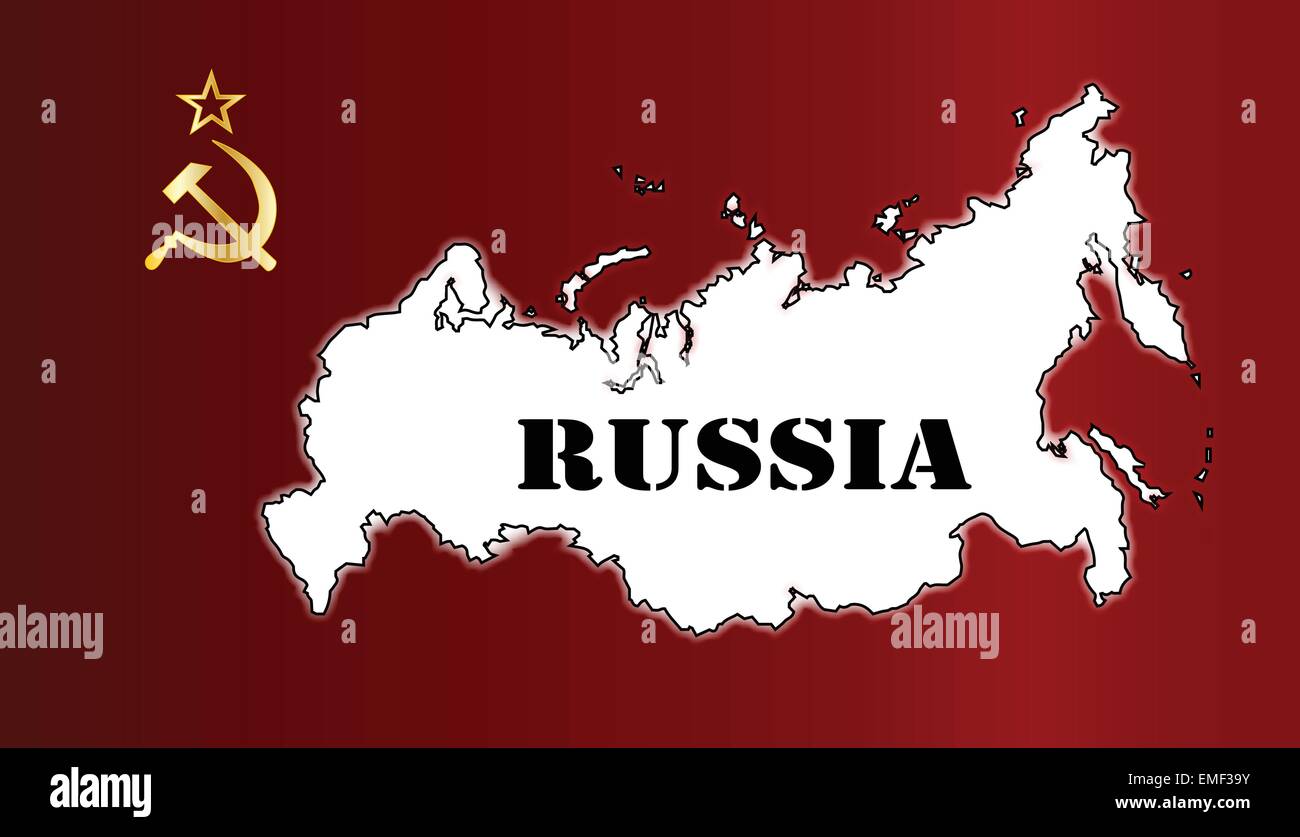 Russische Flagge und Karte Stock Vektor