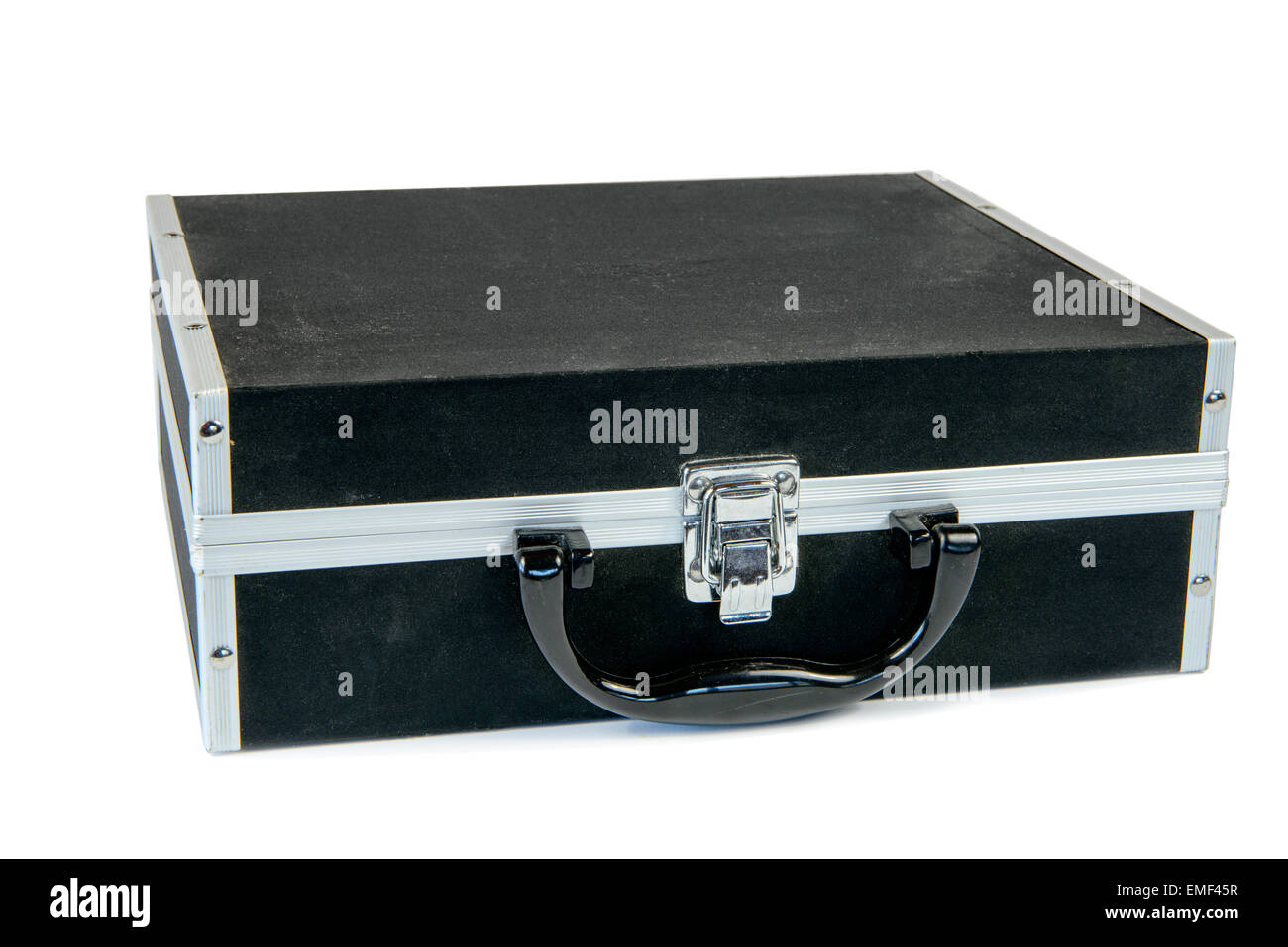 kleinen schwarzen Kasten auf dem weißen Hintergrund Stockfoto