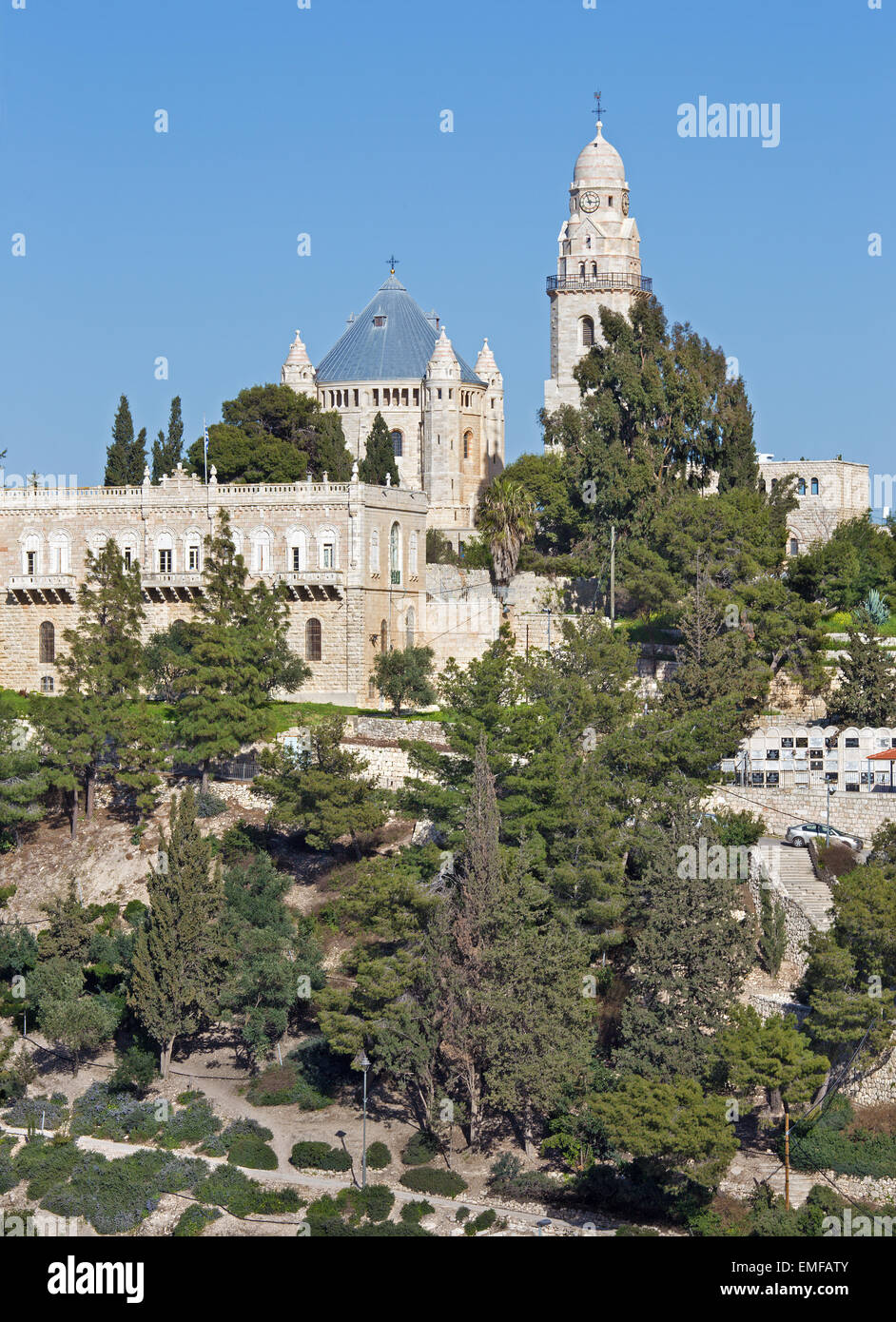 Jerusalem - Dormitio-Abtei-Kirche. Stockfoto