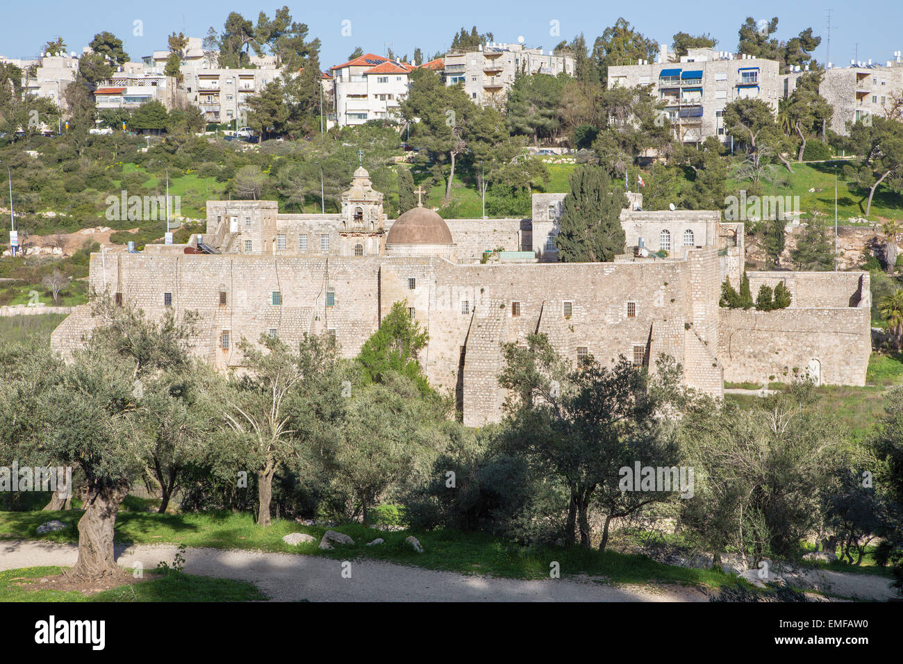 Jerusalem - Kloster des Kreuzes. Das Kloster wurde im elften Jahrhundert, während der Regierungszeit von König Bagrat IV gebaut. Stockfoto