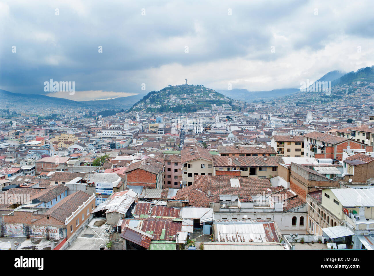 Quito - den Ausblick von Metropolitan Cathedral Stockfoto