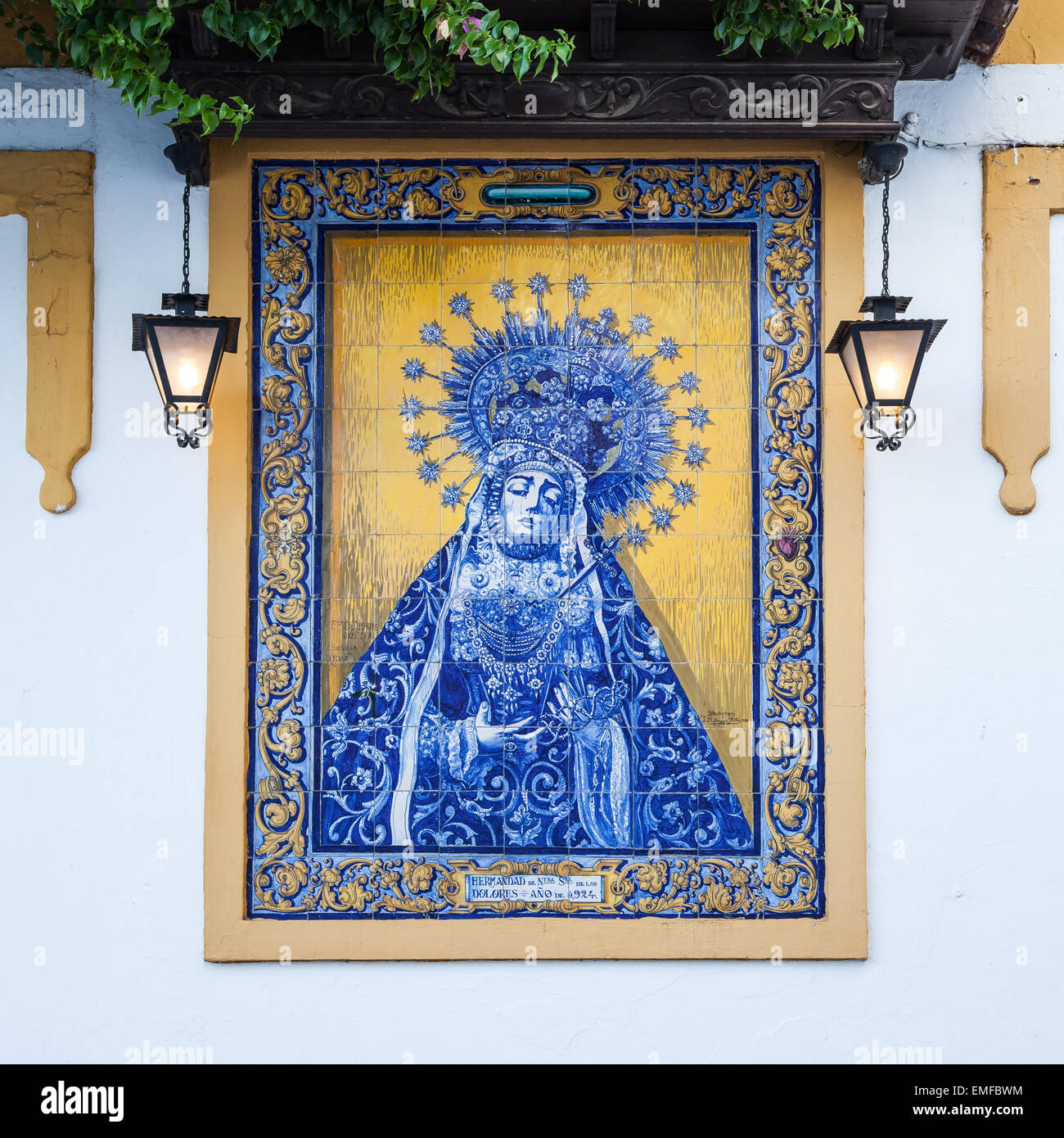 Spanien, Andalusien. Traditionellen katholischen Altar in öffentlichen Straße zum Gebet, Anfang XX. Jh. Stockfoto