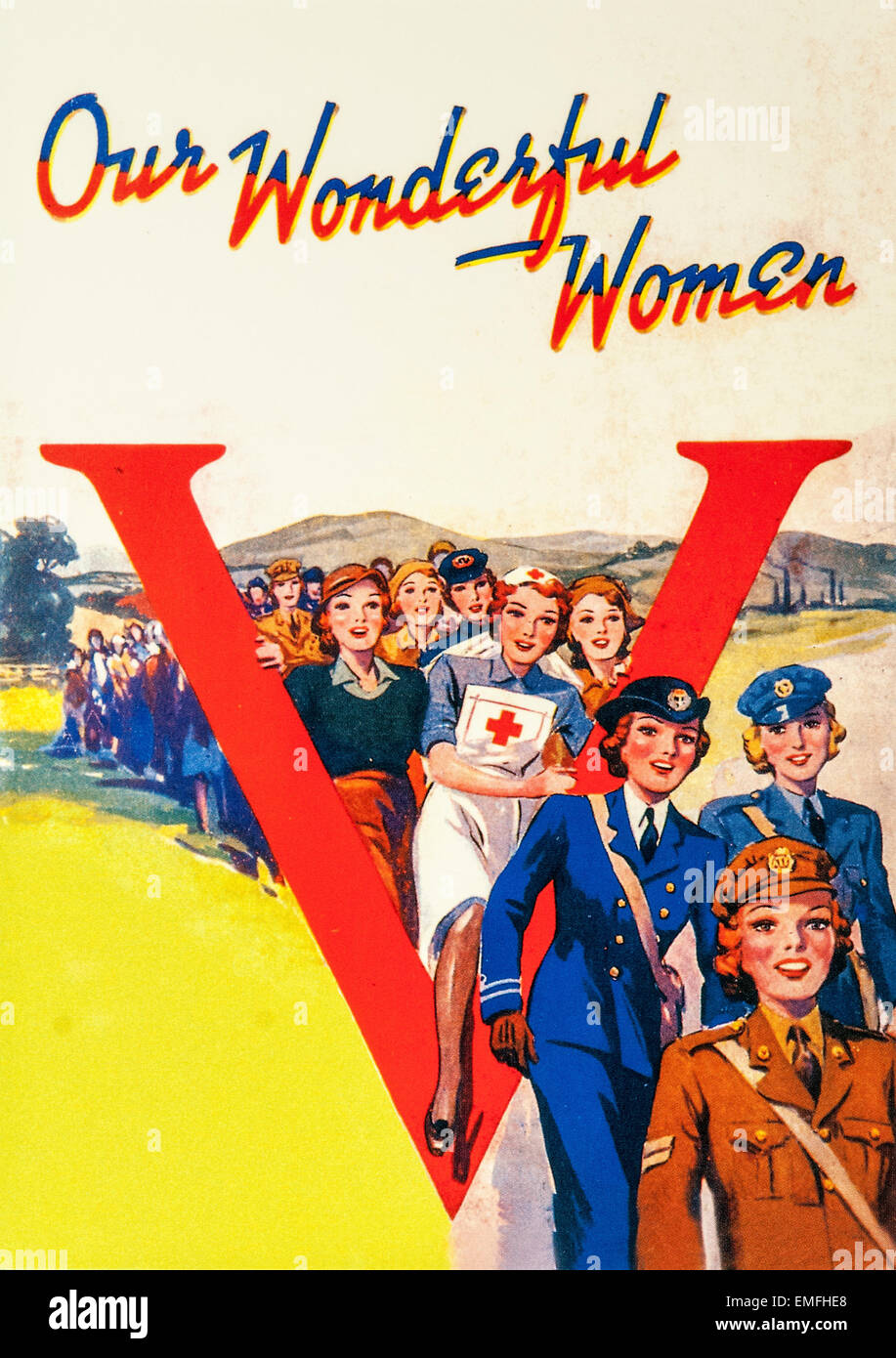 2. Weltkrieg Poster loben die Bedeutung der Frauen Stockfoto