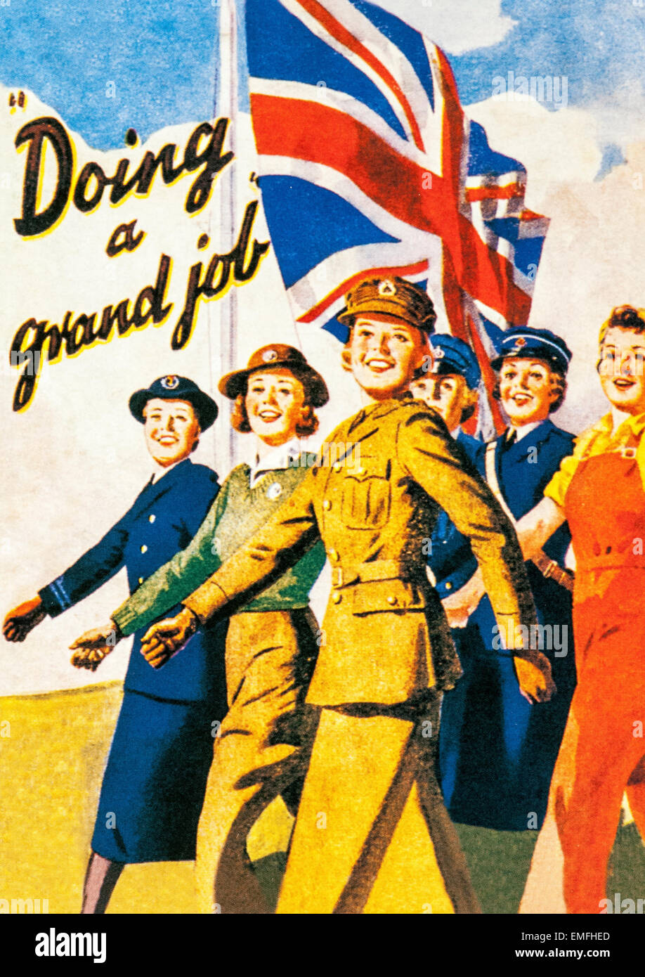 2. Weltkrieg Poster loben die Bedeutung der Frauen Stockfoto
