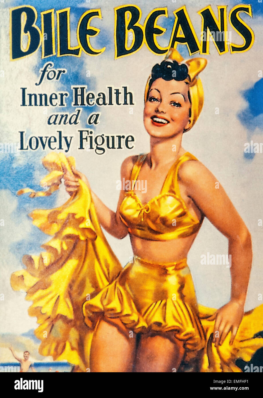 Eine der 1940er Jahre Werbung für Galle Bohnen Stockfoto