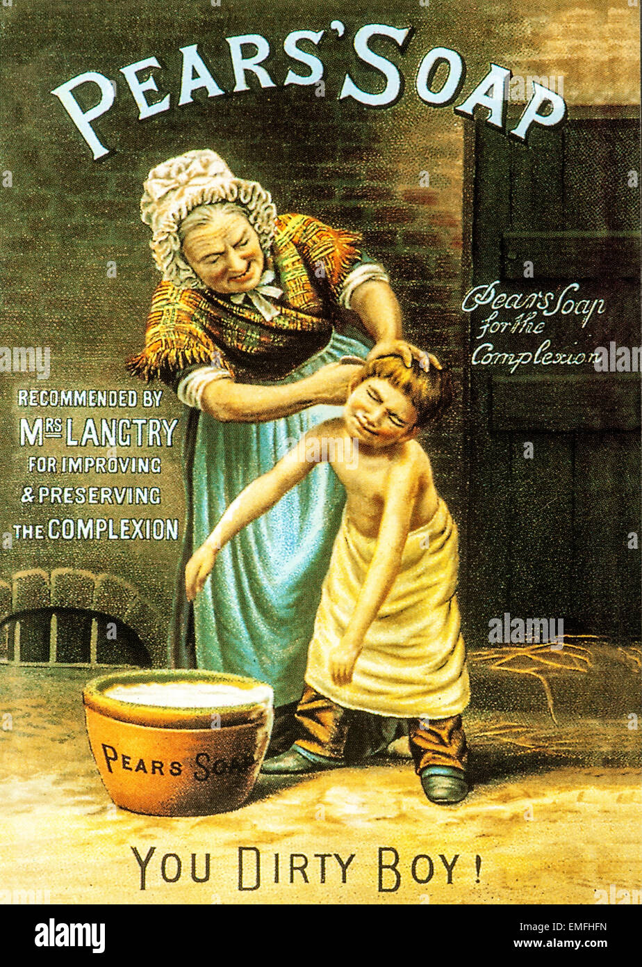 Eine viktorianische Werbung für Birne Seife Stockfoto