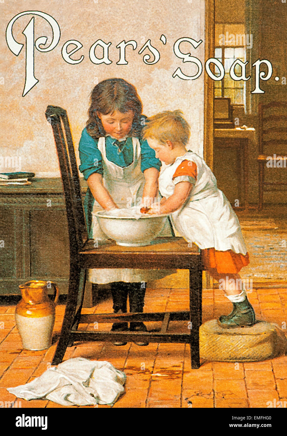 Eine viktorianische Werbung für Birne Seife Stockfoto