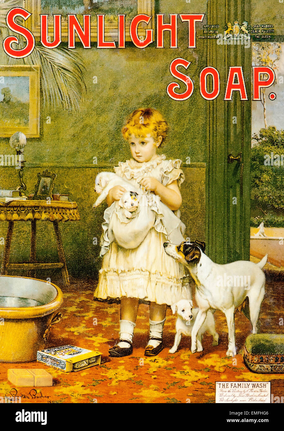 Eine viktorianische Werbung für Sunlight-Seife Stockfoto