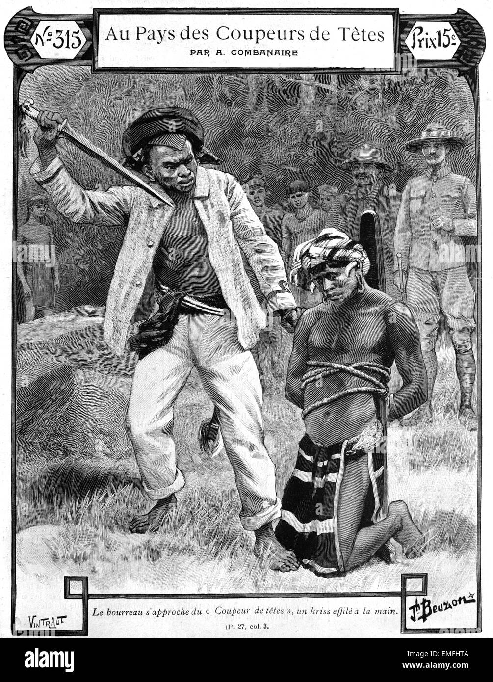 In Head Hunter Land; Eine Abenteuer-Geschichte-Set in Afrika 1902 Stockfoto