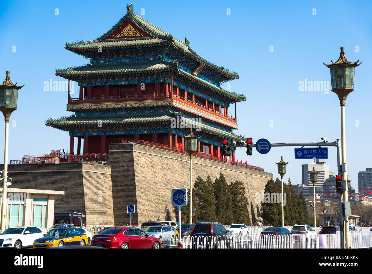 am Stadttor von Peking China anzeigen Stockfoto