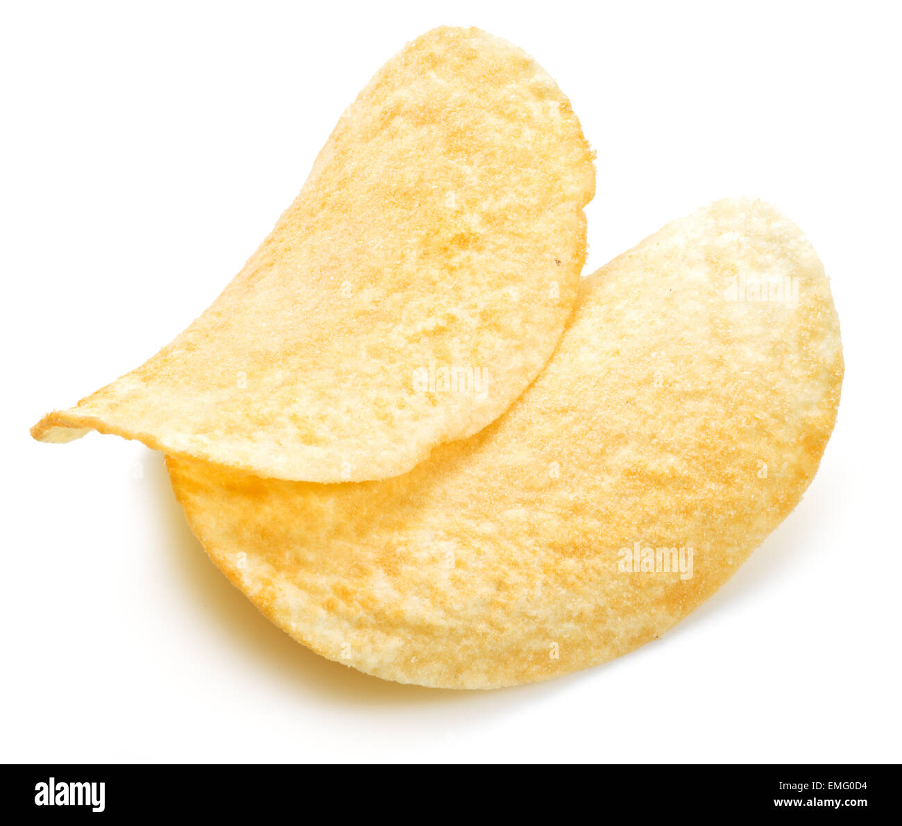 Kartoffel-Chips isoliert weißen Hintergrund. Stockfoto