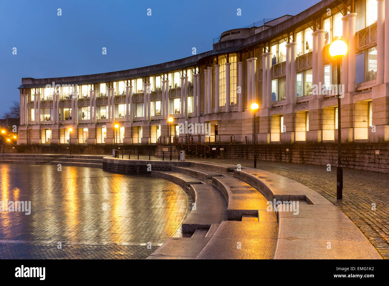 Lloyds TSB Hauptquartier Harbourside und Amphitheater, Bristol, UK Stockfoto