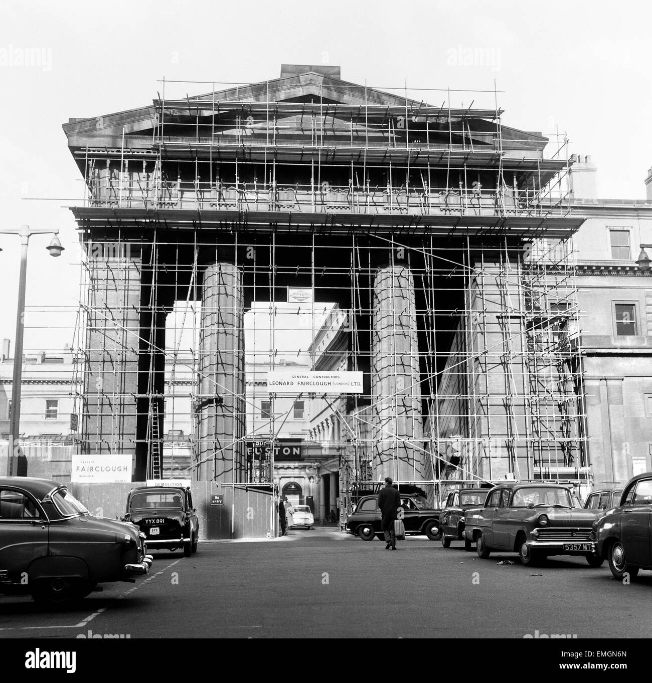 Allgemeine Ansicht Gebäude arbeiten im Gange auf der Euston Bogen. Ca. 1969. Stockfoto