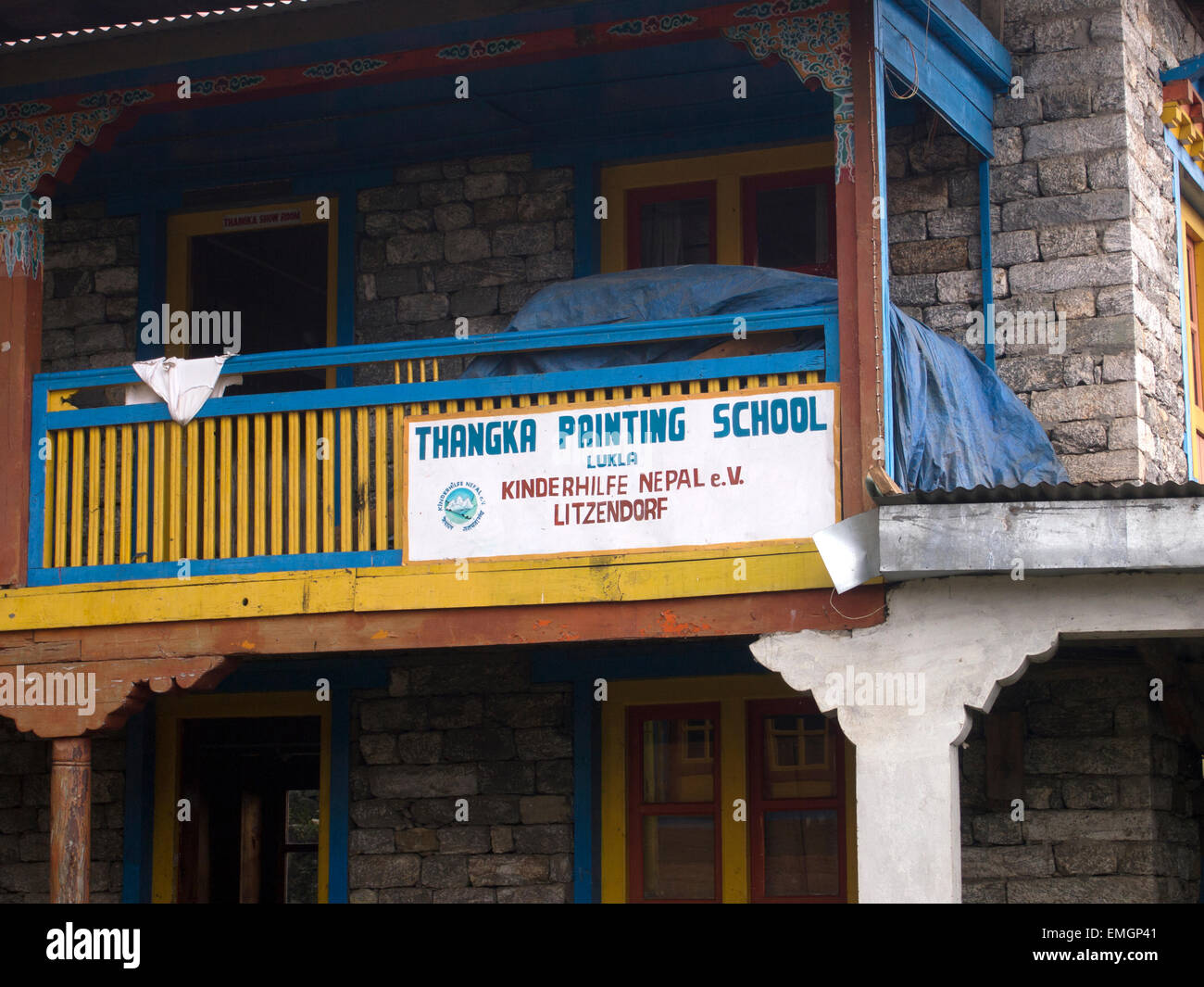 Thangka-Malschule Lukla Nepal Asien Stockfoto
