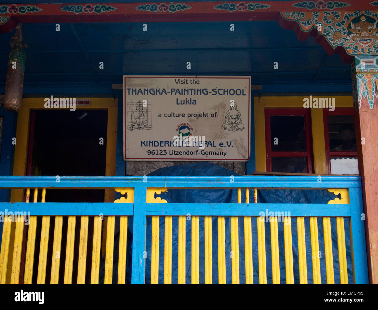 Thangka-Malschule Lukla Nepal Asien Stockfoto