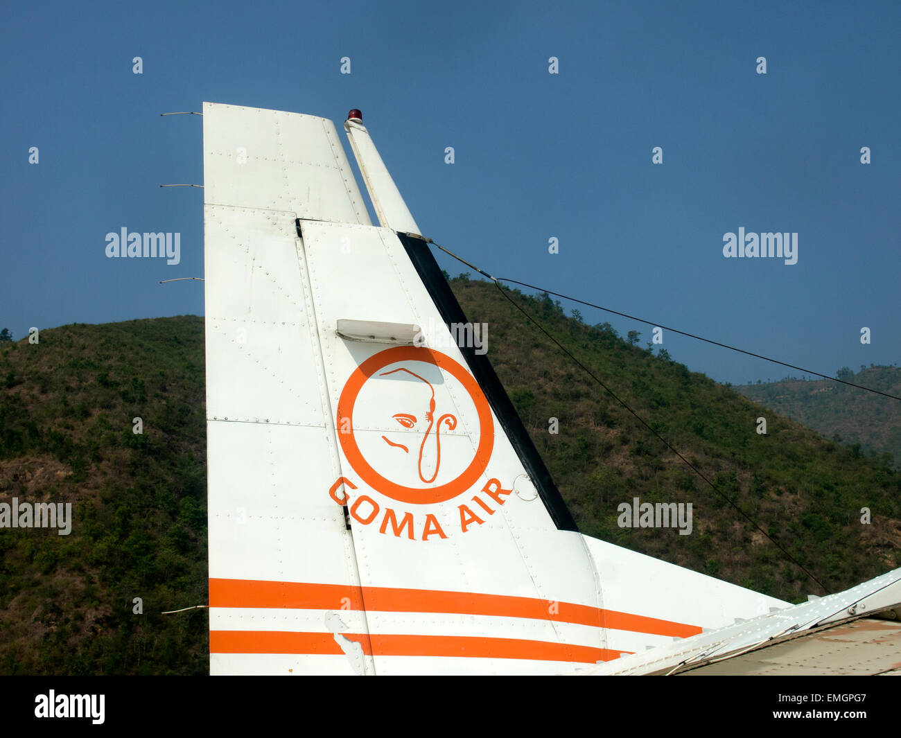 Goma Air Flugzeug 9N-AJU Tenzing Hillary Flughafen Lukla Nepal Asien Stockfoto