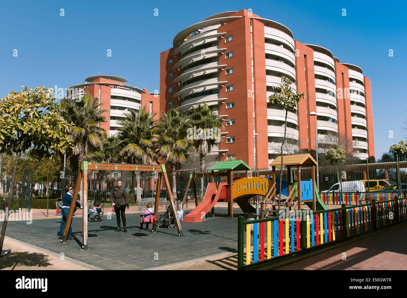Urbanisierung Jardines de Hercules, Sevilla, Region von Andalusien, Spanien, Europa Stockfoto