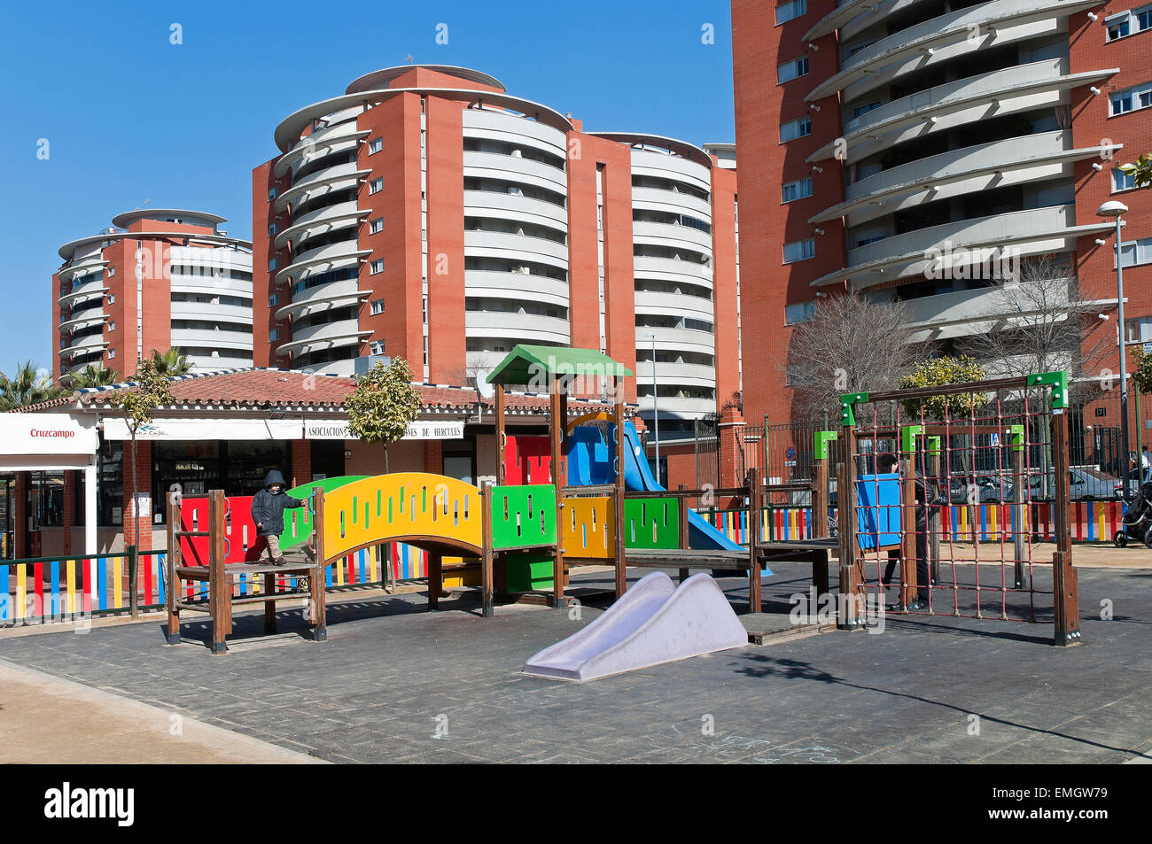 Urbanisierung Jardines de Hercules, Sevilla, Region von Andalusien, Spanien, Europa Stockfoto