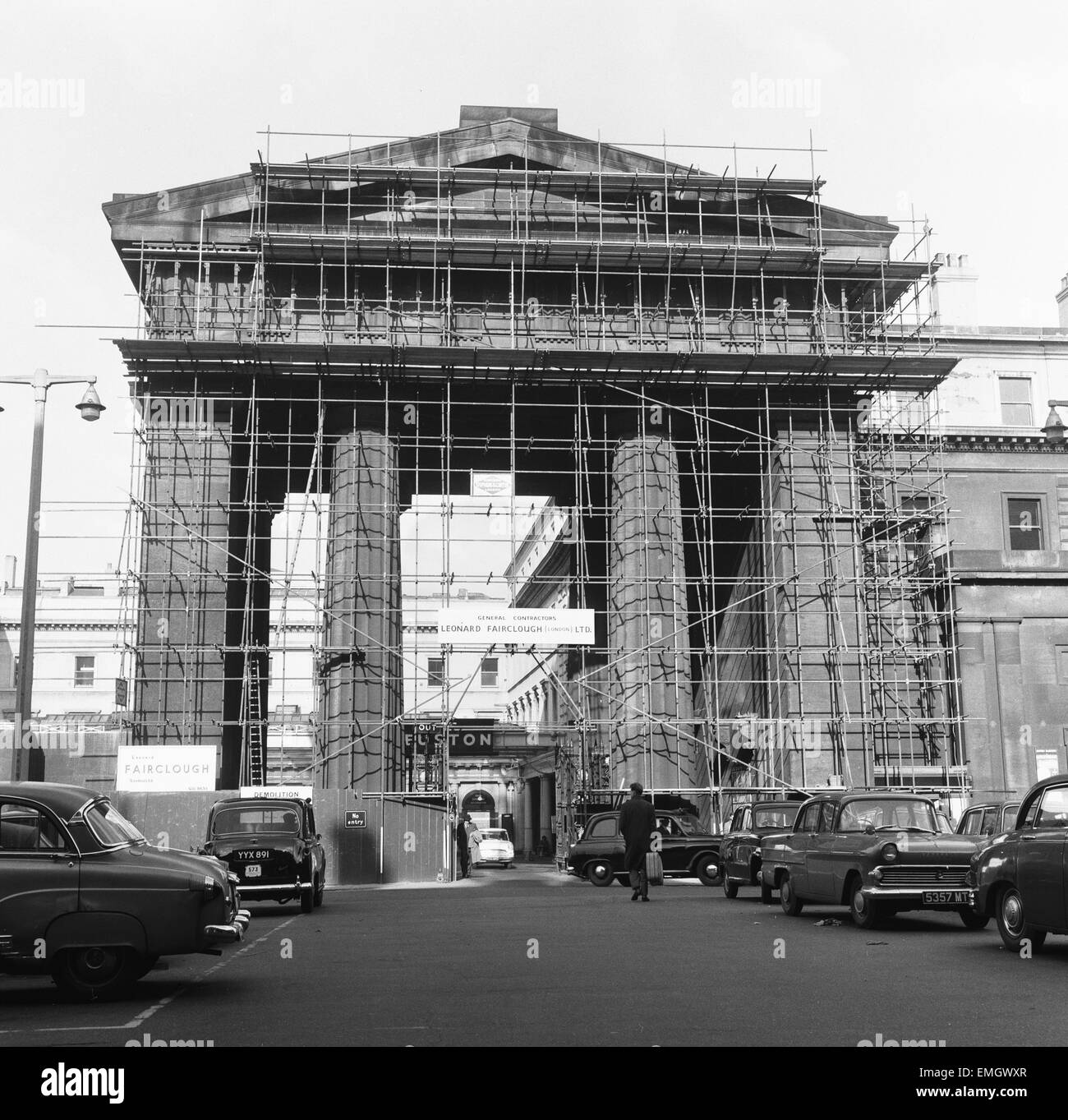 Allgemeine Ansicht Gebäude arbeiten im Gange auf der Euston Bogen. Ca. 1969. Stockfoto