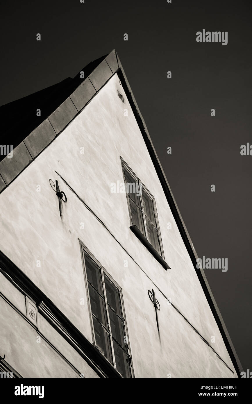 Fassade der alten Gebäude in Gamla Stan (Altstadt)-Stockholm, Schweden. Stockfoto