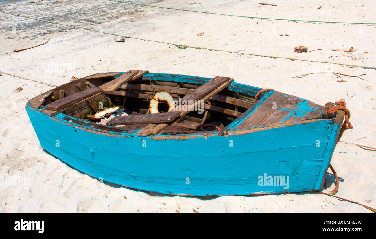 traditionellen Holzboot in Sansibar Stockfoto