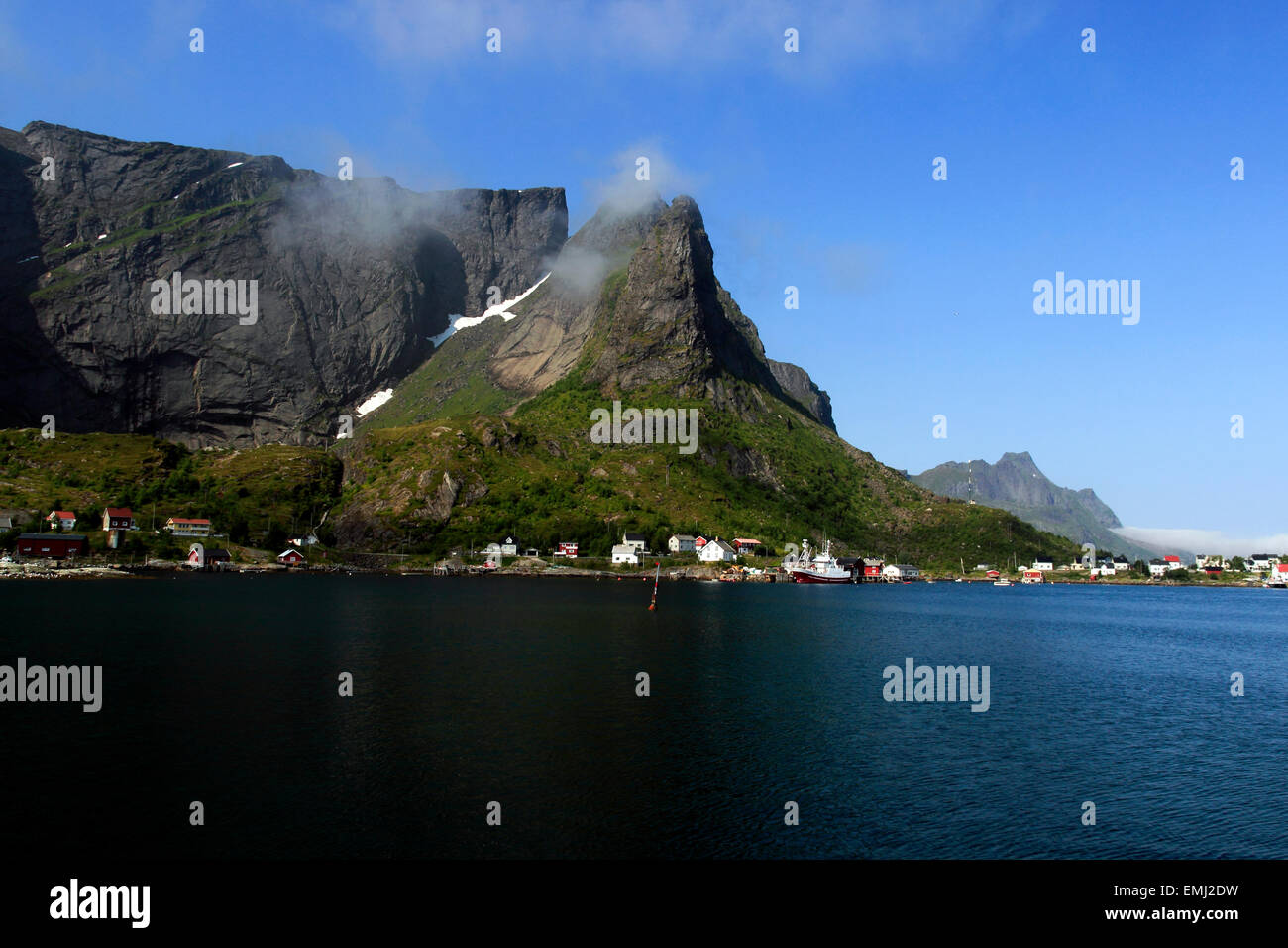 Angeln Dorf Reine, Lofoten Inseln, Nordland, Norwegen, Skandinavien, Europa Stockfoto