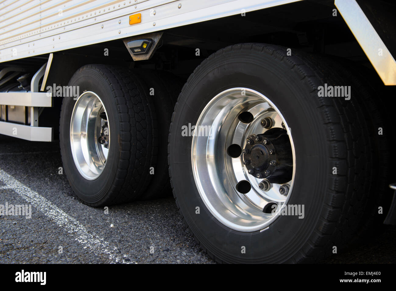 Steuer eines großen Trucks Stockfoto