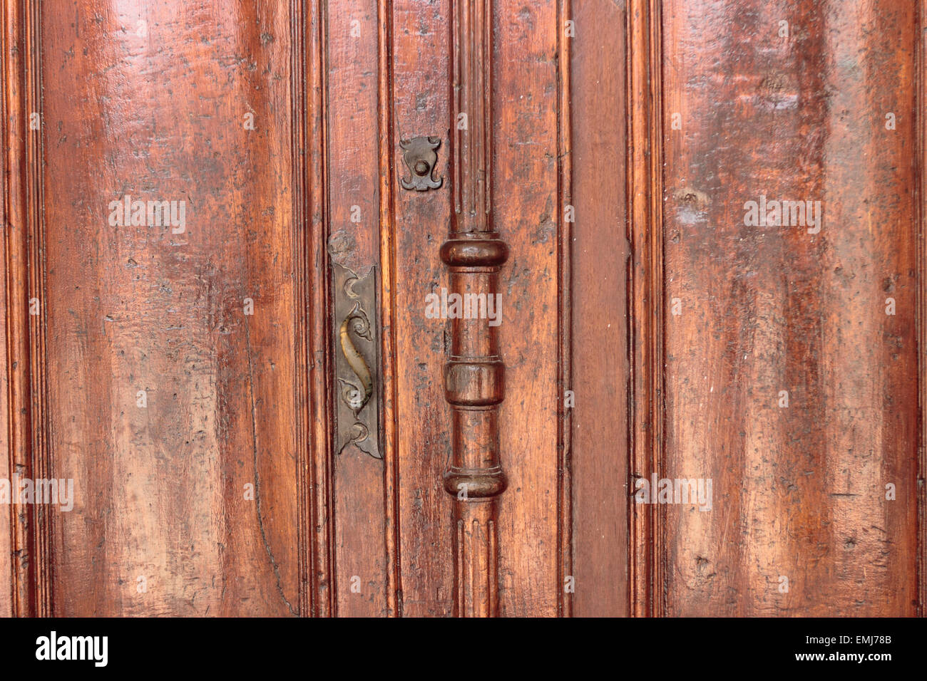 Holztür Detail restauriertes Gebäude Altstadt Habana Vieja Havanna Kuba Stockfoto