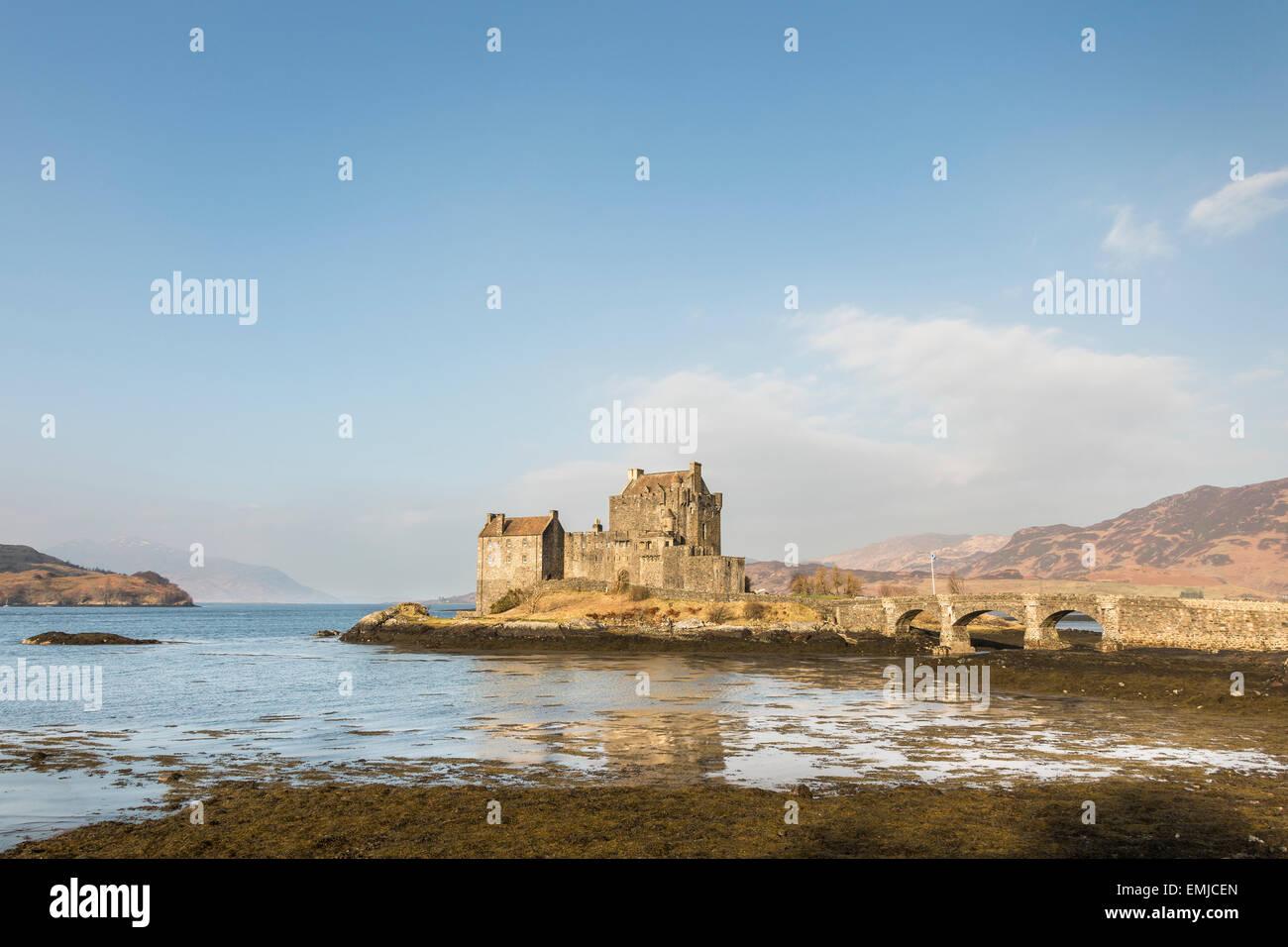 Eilean Donan Castle am Loch Duich in Schottland. Stockfoto