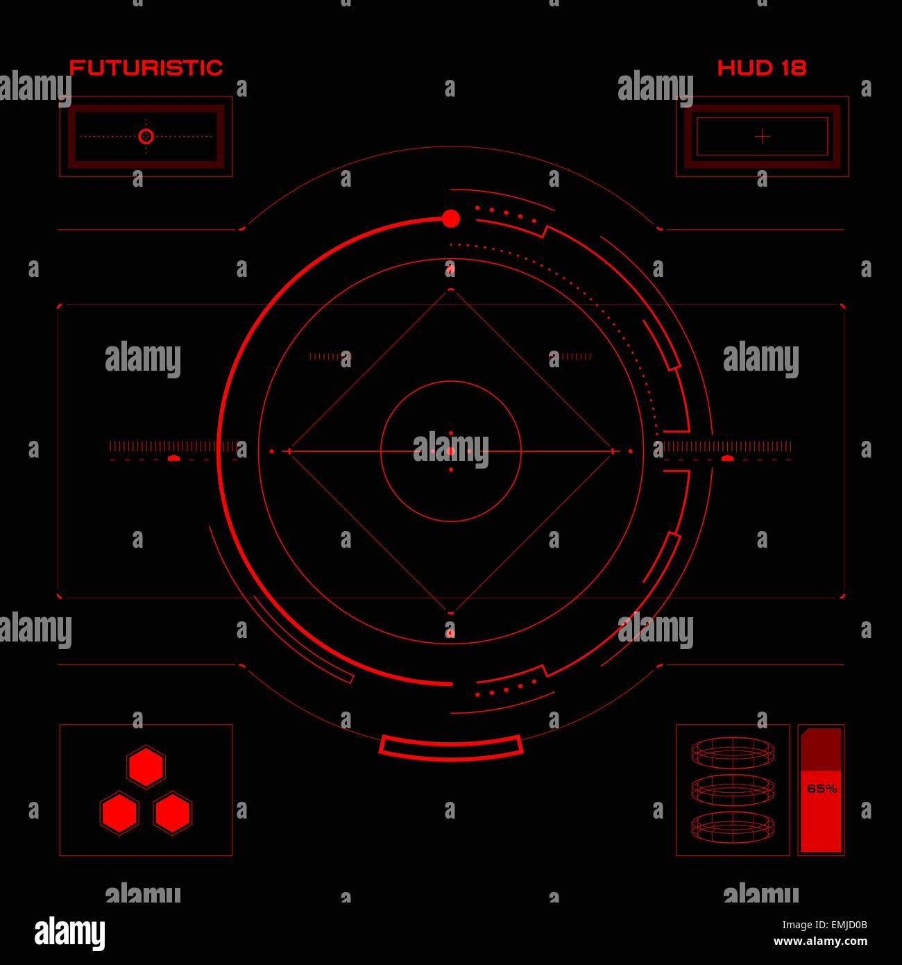 Futuristische blaue virtuellen Grafik touch Benutzer Schnittstelle HUD Stock Vektor
